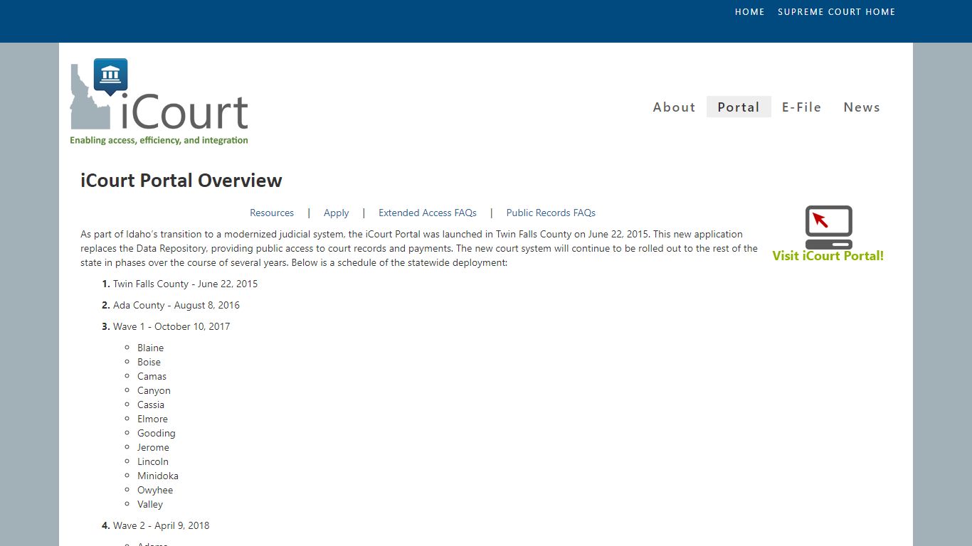 iCourt Portal Overview | iCourt - Idaho